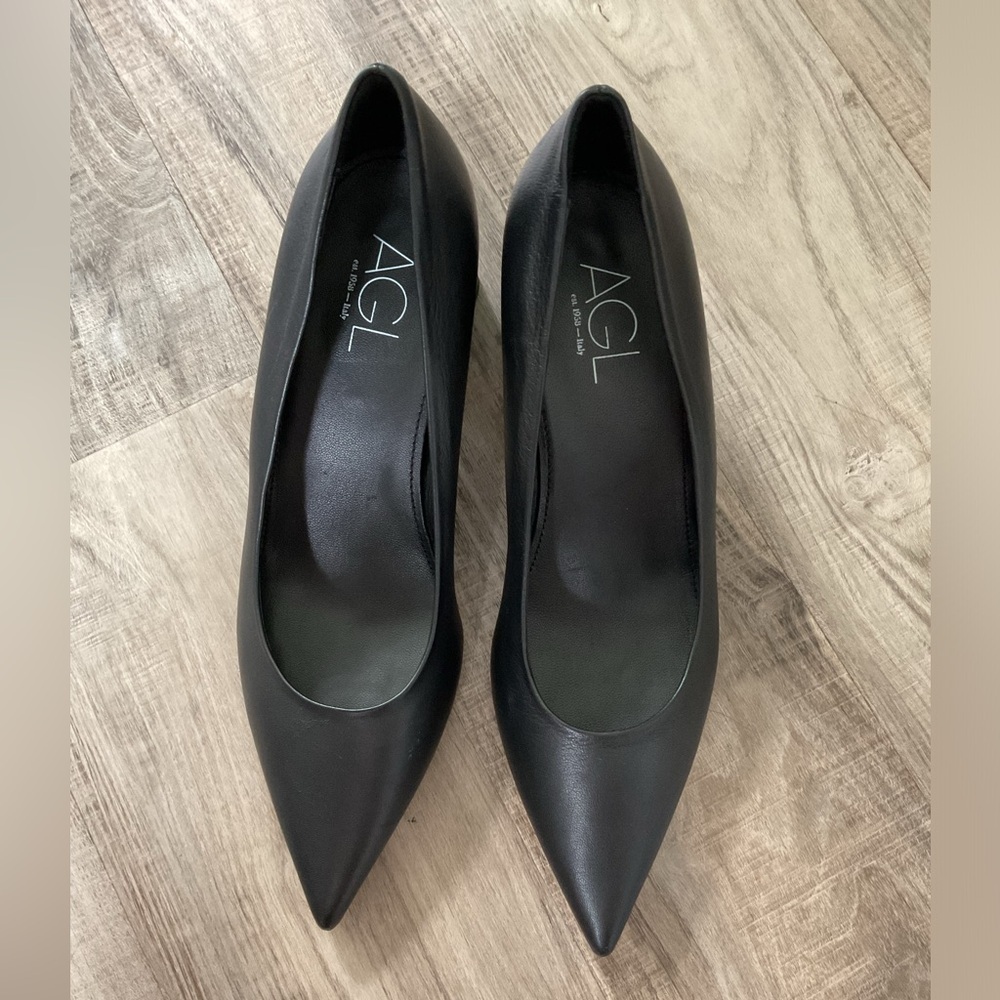 AGL Black Tracy Block Heel Pumps Size 41